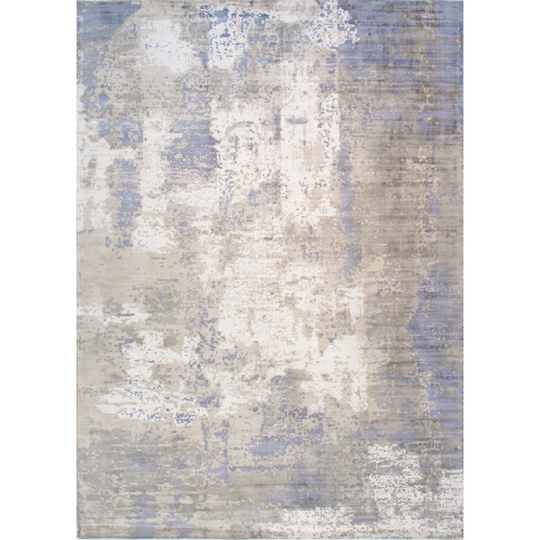 Pasargad Mirage Handloom Synthetic Area Rug, Gray/Blue/Ivory Wayfair
